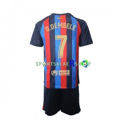 FC Barcelona drakt Ousmane Dembele 7 Hjemmetrøye Kort erm 2022-23 , Barnesett