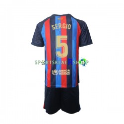 FC Barcelona drakt Sergio Busquets 5 Hjemmetrøye Kort erm 2022-23 , Barnesett