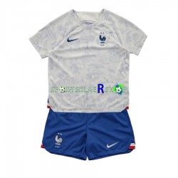 Frankrike drakt Bortetrøye Kort erm VM 2022 , Barnesett