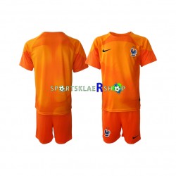 Frankrike drakt Keeper Bortetrøye Kort erm VM 2022 , Barnesett