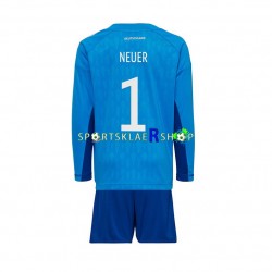 Tyskland drakt Manuel Neuer 1 Keeper Hjemmetrøye Lang erm VM 2022 , Barnesett