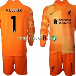Liverpool drakt A.BECKER 1 Keeper Fjerdetrøye Lang erm 2021-22 , Barnesett