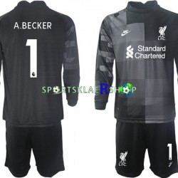 Liverpool drakt A.BECKER 1 Keeper Tredjetrøye Lang erm 2021-22 , Barnesett