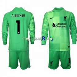 Liverpool drakt Alisson Becker 1 Keeper Hjemmetrøye Lang erm 2021-22 , Barnesett