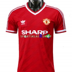 Manchester Utd drakt 1986 Retro Hjemmetrøye Kort erm , Herre