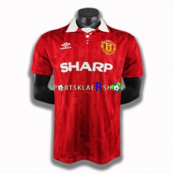 Manchester Utd drakt Retro Hjemmetrøye Kort erm 1994 , Herre
