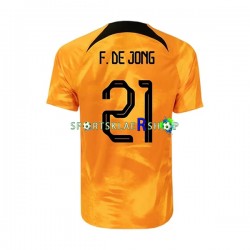 Nederland drakt Frenkie de Jong 21 Hjemmetrøye Kort erm VM 2022 , Herre