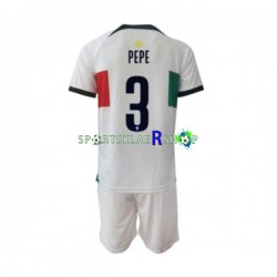Portugal drakt PEPE 3 Bortetrøye Kort erm VM 2022 , Barnesett