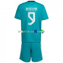 Real Madrid drakt Karim Benzema 9 Tredjetrøye Kort erm 2021-22 , Barnesett