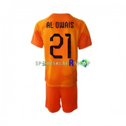 Saudi-Arabia drakt Mohammed Al-Owais 21 Keeper Bortetrøye Kort erm VM 2022 , Barnesett