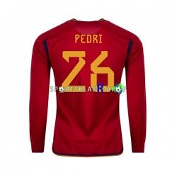 Spania drakt PEDRI 26 Hjemmetrøye Lang erm VM 2022 , Herre