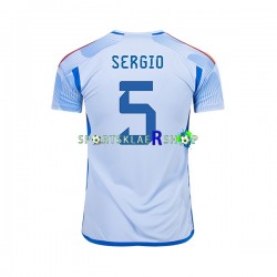 Spania drakt SERGIO BUSQUETS 5 Bortetrøye Kort erm VM 2022 , Herre