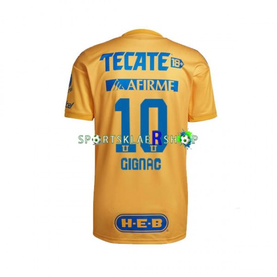 Tigres UANL drakt Andre-Pierre Gignac 10 Hjemmetrøye Kort erm 2022-23 , Herre Tigres UANL drakt Andre-Pierre Gignac 10 Hjemmetrøye Kort erm 2022-23 , Herre